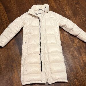 Aritzia Superpuff Women's White Puffer Long Coat